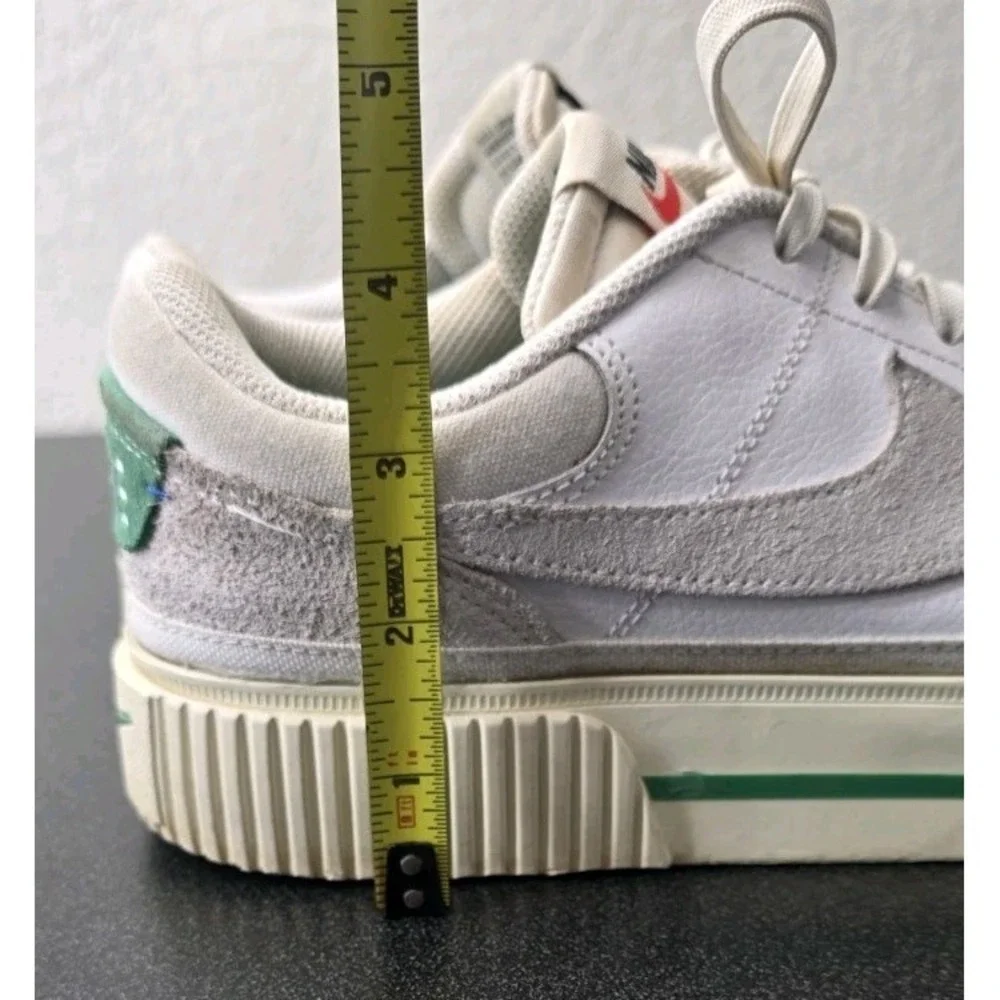 NIKE COURT LEGACY LIFT WHITE-SUMMIT Green SZ 10 Platform Sneaker Shoe Lace Up